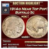 *Highlight* 1914-d Buffalo Nickel Near Top Pop! 5c