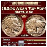 *Highlight* 1924-d Buffalo Nickel Near Top Pop! 5c