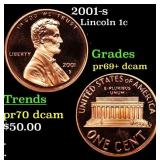 2001-s Proof Lincoln Cent 1c Grades GEM++ Proof De