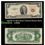 1953B $2 Red Seal United States Note Grades vf++