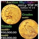 *Highlight* 1912-p Gold Indian Quarter Eagle TOP P