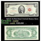 1963A $2 Red Seal United States Note Grades Select