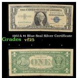 1957A $1 Blue Seal Silver Certificate Grades vf+