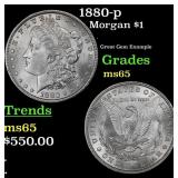 1880-p Morgan Dollar $1 Grades GEM Unc