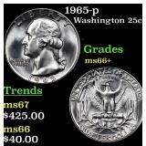 1965-p Washington Quarter 25c Grades GEM++ Unc