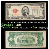 1928D $2 Red Seal United States Note Grades vf++