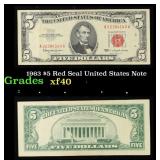 1963 $5 Red Seal United States Note Grades xf