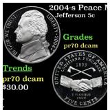 2004-s Peace Medal Proof Jefferson Nickel 5c pr70