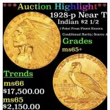 *Highlight* 1928-p Gold Indian Quarter Eagle Near