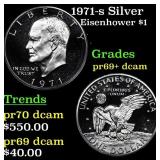 1971-s Silver Proof Eisenhower Dollar 1 Grades GEM