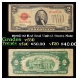 1928D $2 Red Seal United States Note Grades vf++