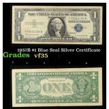 1957B $1 Blue Seal Silver Certificate Grades vf++