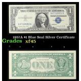 1957A $1 Blue Seal Silver Certificate Grades xf+