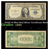 1935G $1 Blue Seal Silver Certificate Grades vf+ M