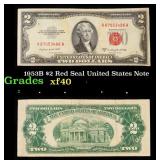 1953B $2 Red Seal United States Note Grades xf