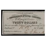 1861 Confederate States Twenty Dollars Note 5