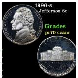 1996-s Proof Jefferson Nickel 5c Grades GEM++ Proo