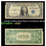 1935G $1 Blue Seal Silver Certificate Grades vf++