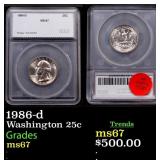 1986-d Washington Quarter 25c ms67 SEGS