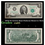 1976 $2 Green Seal Federal Reserve Note Grades Gem