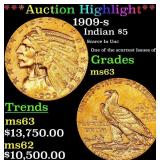 *Highlight* 1909-s Gold Indian Half Eagle $5 Selec