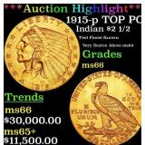 *Highlight* 1915-p Gold Indian Quarter Eagle TOP P