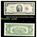 1963 $2 Red Seal United States Note Grades Choice