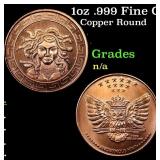 1oz .999 Fine Copper Bullion Round - Medusa style