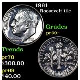 1961 Proof Roosevelt Dime 10c Grades GEM++ Proof