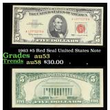 1963 $5 Red Seal United States Note Grades Select