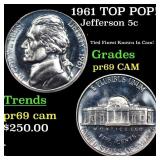 1961 Proof Jefferson Nickel TOP POP! 5c Graded pr6