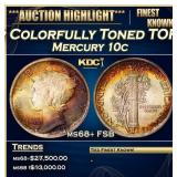 *Highlight* 1916-p Mercury Dime Colorfully Toned T