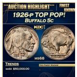 *Highlight* 1926-p Buffalo Nickel TOP POP! 5c ms68