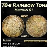 1878-s Morgan Dollar Rainbow Toned $1 Grades GEM+