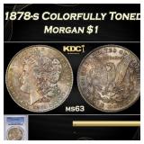 PCGS 1878-s Morgan Dollar Colorfully Toned $1 ms63