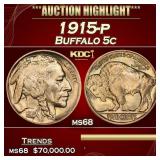 *Highlight* 1915-p Buffalo Nickel 5c ms68 SEGS (fc