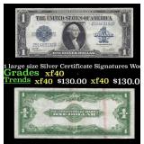 1923 $1 large size Silver Certificate Grades xf Si