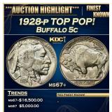 *Highlight* 1928-p Buffalo Nickel TOP POP! 5c ms67