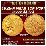 *Highlight* 1929-p Gold Indian Quarter Eagle Near