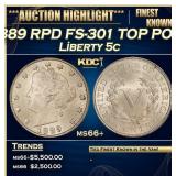 *Highlight* 1889 RPD FS-301 Liberty Nickel TOP POP