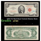 1963 $2 Red Seal United States Note Grades xf