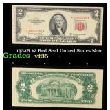 1953B $2 Red Seal United States Note Grades vf++