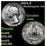 1984-d Washington Quarter 25c Grades GEM+ Unc