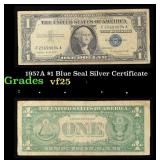 1957A $1 Blue Seal Silver Certificate Grades vf+