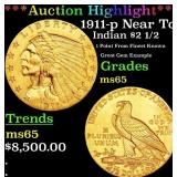 *Highlight* 1911-p Gold Indian Quarter Eagle Near