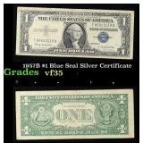 1957B $1 Blue Seal Silver Certificate Grades vf++