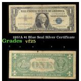 1957A $1 Blue Seal Silver Certificate Grades vf+