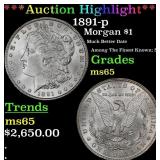 *Highlight* 1891-p Morgan Dollar $1 ms65 SEGS (fc)