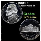 2003-s Proof Jefferson Nickel 5c Grades GEM++ Proo