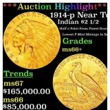 *Highlight* 1914-p Gold Indian Quarter Eagle Near